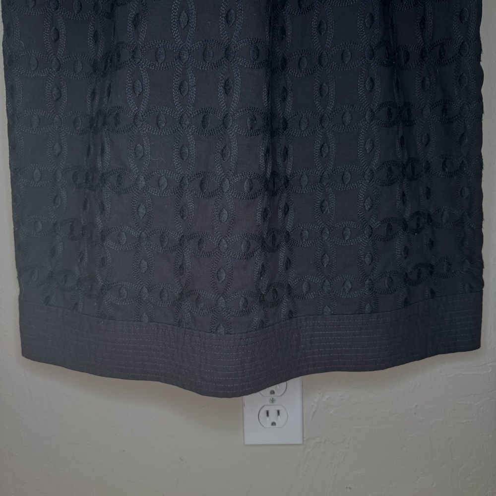 JUICY COUTURE Embroidered Shift Dress Black 100% Cotton A-Line Scoop Neck Size 6 - Picture 14 of 15